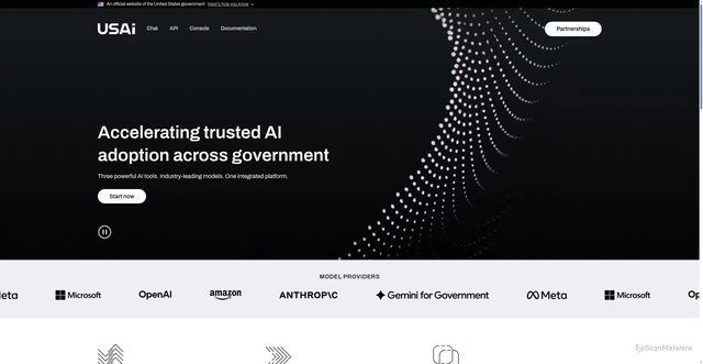 Security scan screenshot of https://www.usai.gov/