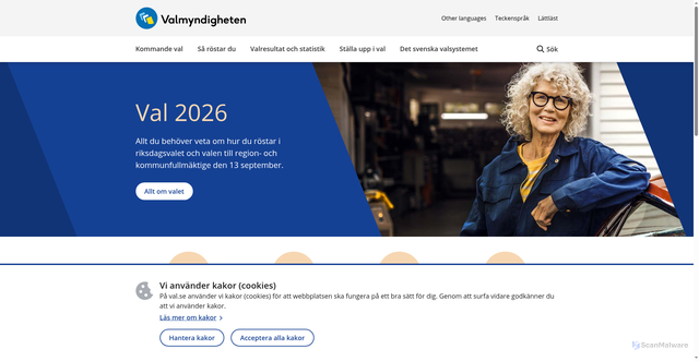 Security scan screenshot of https://www.val.se/