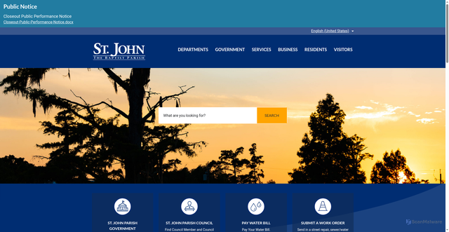 Security scan screenshot of https://www.sjbparish.gov/