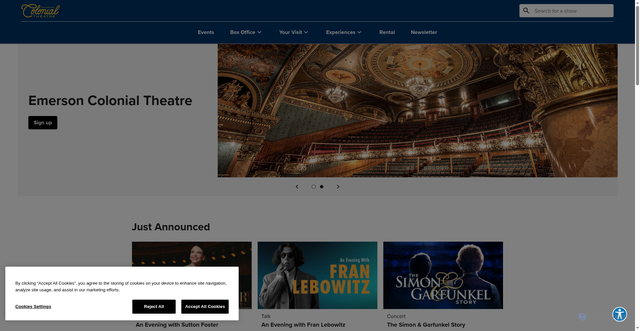 Security scan screenshot of https://www.emersoncolonialtheatre.com/