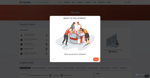 Security scan screenshot of https://volleybox.net