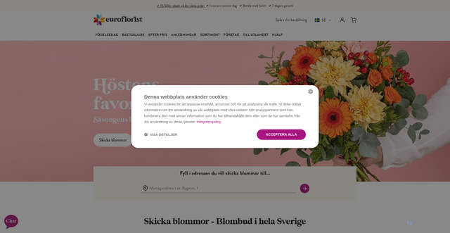 Security scan screenshot of https://euroflorist.se