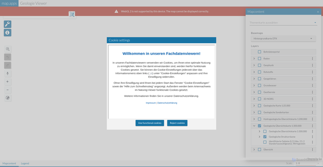 Security scan screenshot of https://geologie.hessen.de