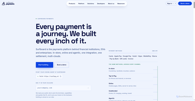 Security scan screenshot of https://surfboard.se