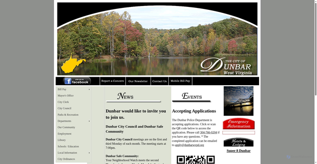 Security scan screenshot of https://cityofdunbarwv.gov/