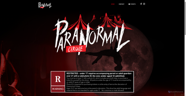 Security scan screenshot of https://www.paranormalcirque.com/