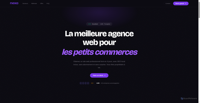 Security scan screenshot of http://nexadesign.fr/
