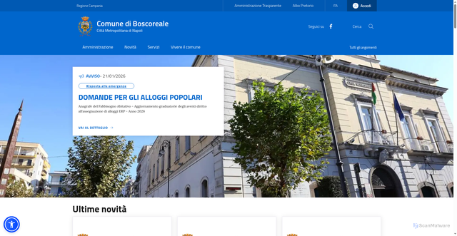 Security scan screenshot of https://www.comune.boscoreale.na.it/