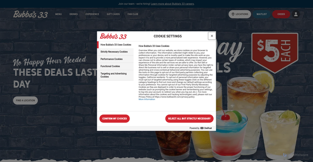 Security scan screenshot of https://www.bubbas33.com