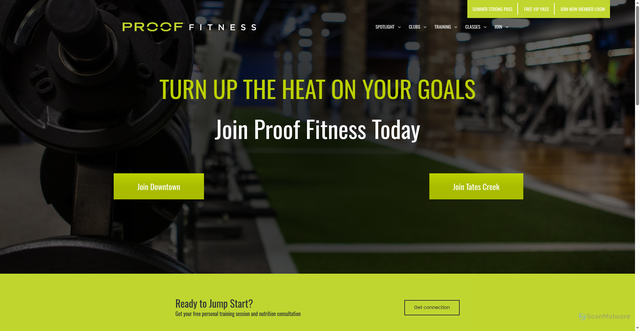 Security scan screenshot of https://www.prooffitness.com/