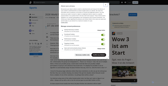 Security scan screenshot of https://sports.stackexchange.com/questions/30289/2026-world-cup-how-will-3rd-place-finishers-be-assigned-to-brackets