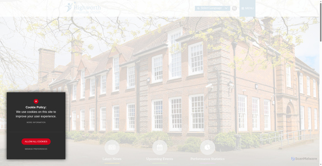 Security scan screenshot of https://www.highworth.kent.sch.uk/