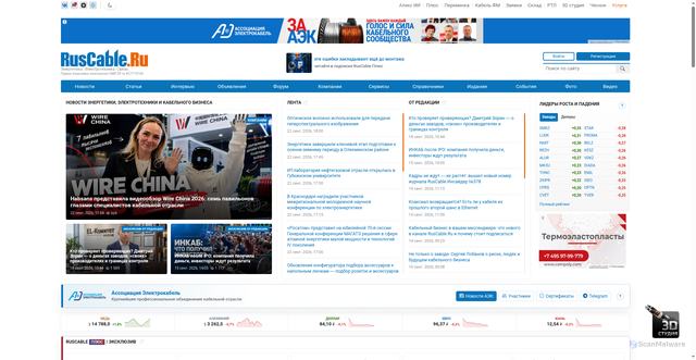 Security scan screenshot of https://www.ruscable.ru