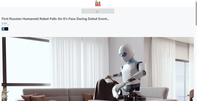 Security scan screenshot of https://961srs.iheart.com/alternate/amp/2025-11-13-first-russian-humanoid-robot-falls-on-its-face-during-debut-event/