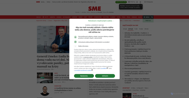 Security scan screenshot of https://smedata.sk