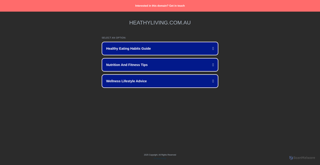 Security scan screenshot of http://heathyliving.com.au/