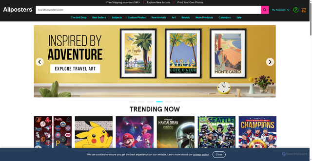 Security scan screenshot of https://www.allposters.com
