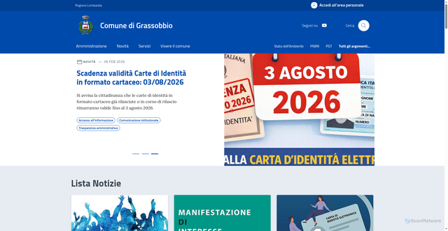Security scan screenshot of https://www.comune.grassobbio.bg.it