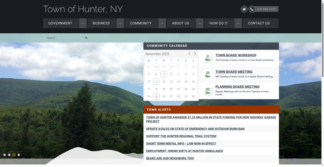 Security scan screenshot of https://townofhunterny.gov/