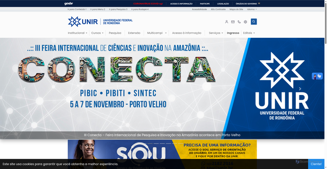 Security scan screenshot of https://www.unir.br/homepage