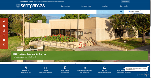 Security scan screenshot of https://sanmarcostx.gov/