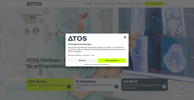 Security scan screenshot of https://atos.de