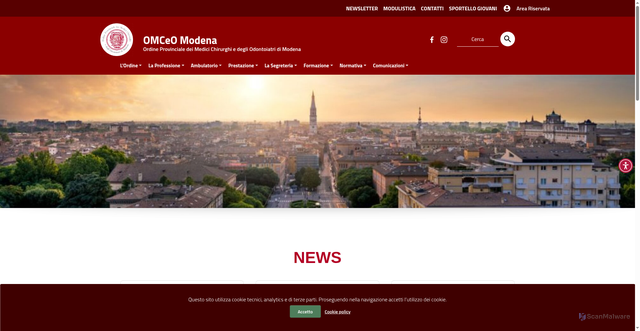 Security scan screenshot of https://www.ordinemedicimodena.it