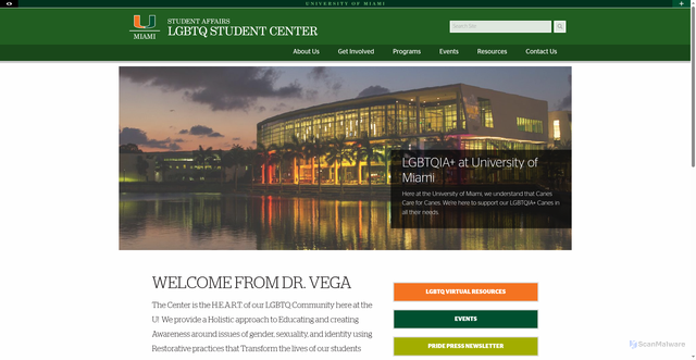 Security scan screenshot of https://lgbtq.studentaffairs.miami.edu
