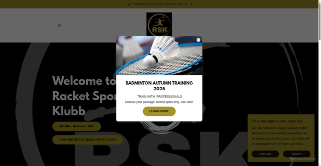 Security scan screenshot of https://racketsportsklubb.se