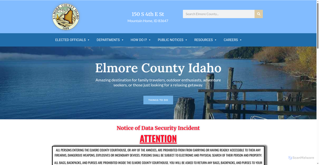 Security scan screenshot of https://elmorecounty.org/