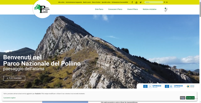 Security scan screenshot of https://www.parconazionalepollino.it/