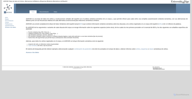 Security scan screenshot of https://adesse.uvigo.es