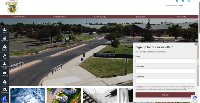 Security scan screenshot of https://www.cityofdixonca.gov/