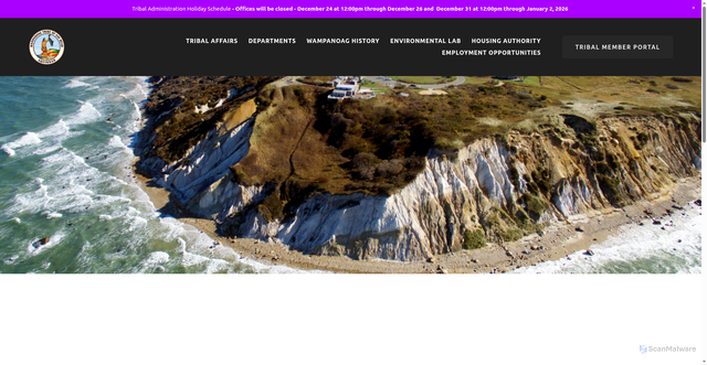 Security scan screenshot of https://wampanoagtribe-nsn.gov/