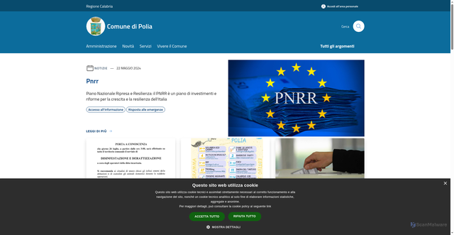 Security scan screenshot of https://www.comune.polia.vv.it/it