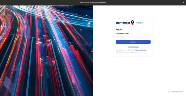 Security scan screenshot of https://secure.parkonect.com