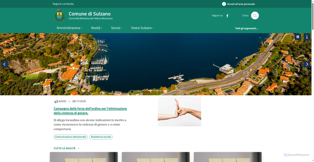 Security scan screenshot of https://www.comune.sulzano.bs.it/