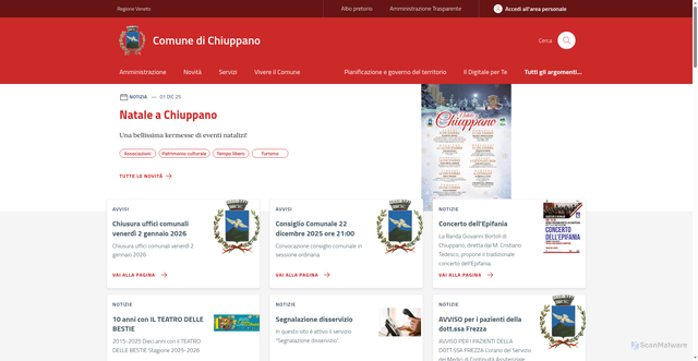 Security scan screenshot of https://www.comune.chiuppano.vi.it/