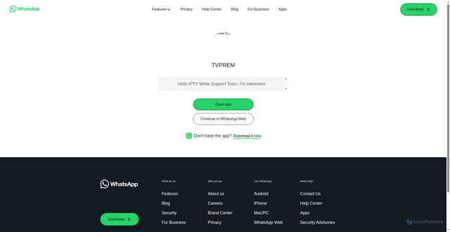 Security scan screenshot of https://api.whatsapp.com/send?phone=212708234666&text=Hello%20IPTV%20White%20Support%20Team%2C%20I%E2%80%99m%20interested
