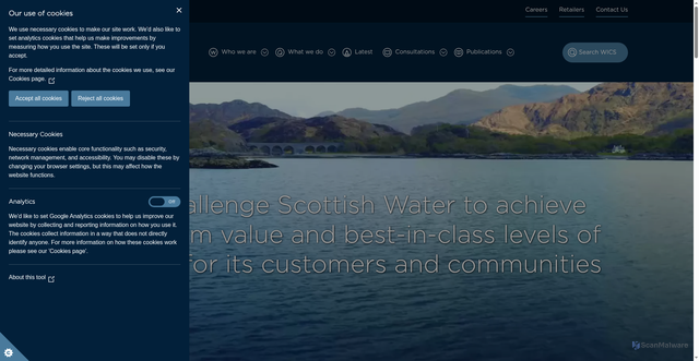 Security scan screenshot of https://wics.scot/