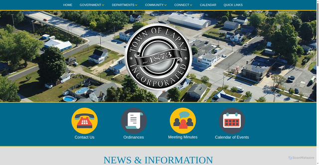 Security scan screenshot of https://www.lapazindiana.com/