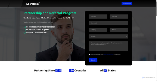 Security scan screenshot of https://cyberglobals.com//