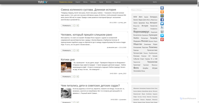 Security scan screenshot of https://yablor.ru
