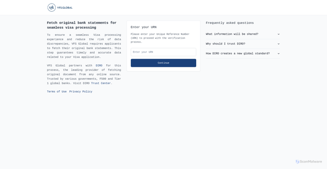 Security scan screenshot of https://verification.diro.me/