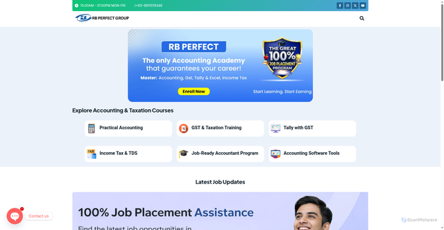 Security scan screenshot of http://academy.rbperfect.in/