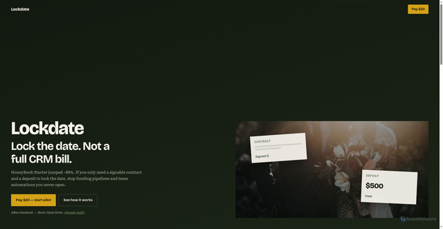 Security scan screenshot of http://lockdate-landing.pages.dev/