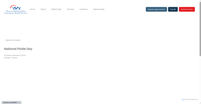 Security scan screenshot of https://www.wncchs.org/events-1/national-pickle-day