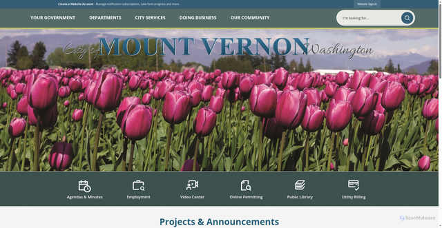Security scan screenshot of https://mountvernonwa.gov/