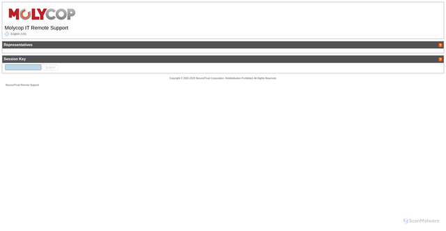 Security scan screenshot of https://molycop.beyondtrustcloud.com