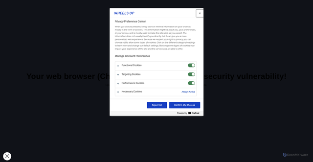 Security scan screenshot of https://www.wheelsup.com/delta-partnership